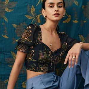 The Fitted Floral Print Crop Blouse